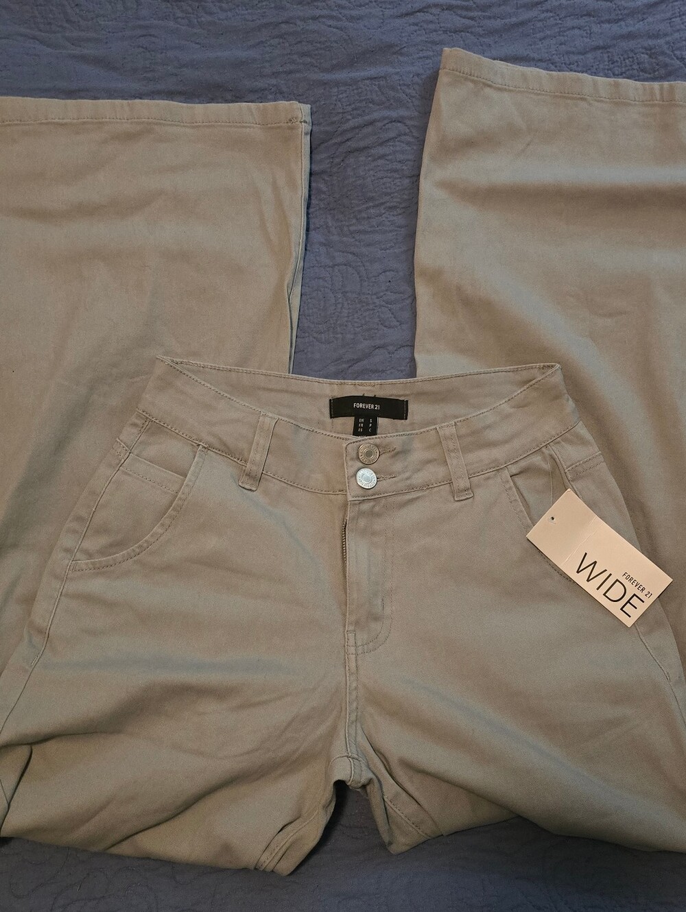 Forever 21 Wide Legs Mid Rise Khaki